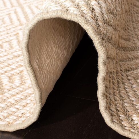 SAFAVIEH Palm Beach Collection Accent Rug - 4' x 6', Beige & Beige, Sisal Design, Non-Shedding & Easy Care, Ideal for High Traffic Areas in Entryway, Living Room, Bedroom (PAB360A) in Saudi Arabia