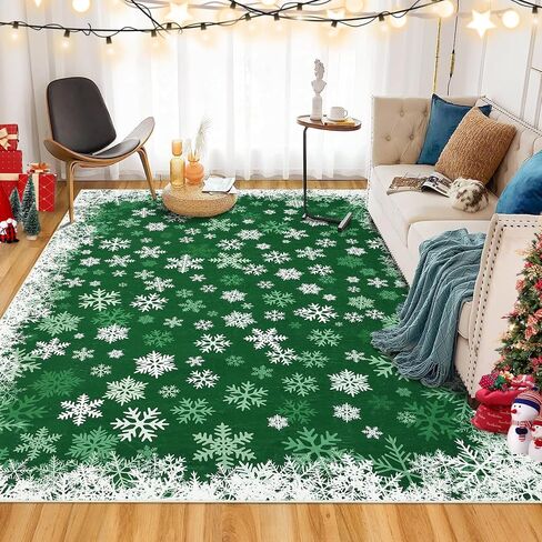 GarveeHome Christmas Runner Rug 2x8 Washable Hallway Rug Non Slip Kitchen Rugs with Snowflake Patterns Long Rugs for Bedrooms Laundry, Grey in Saudi Arabia