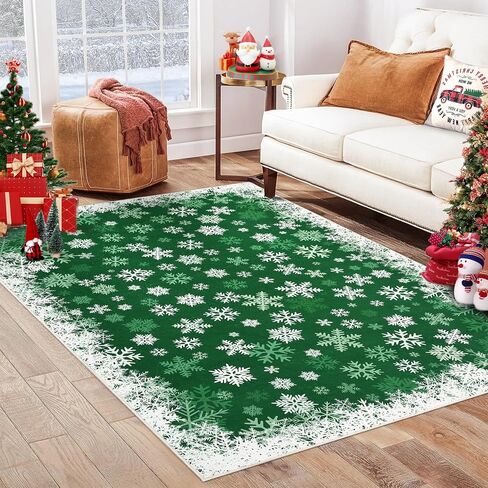 GarveeHome Christmas Runner Rug 2x8 Washable Hallway Rug Non Slip Kitchen Rugs with Snowflake Patterns Long Rugs for Bedrooms Laundry, Grey in Saudi Arabia
