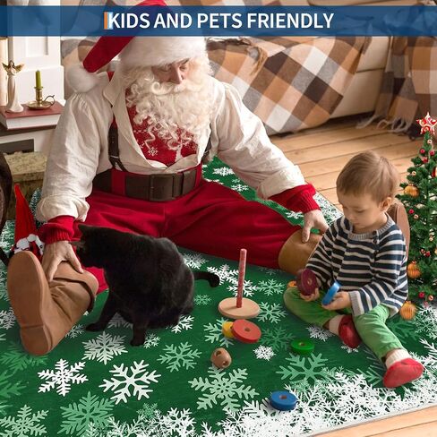GarveeHome Christmas Runner Rug 2x8 Washable Hallway Rug Non Slip Kitchen Rugs with Snowflake Patterns Long Rugs for Bedrooms Laundry, Grey in Saudi Arabia
