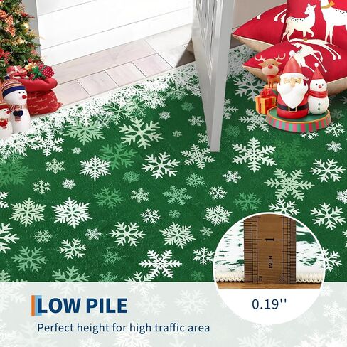 GarveeHome Christmas Runner Rug 2x8 Washable Hallway Rug Non Slip Kitchen Rugs with Snowflake Patterns Long Rugs for Bedrooms Laundry, Grey in Saudi Arabia