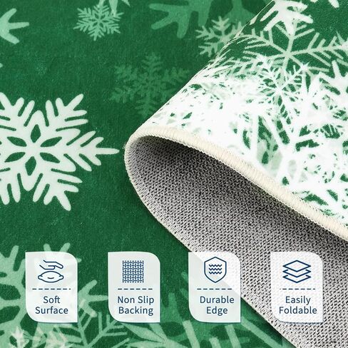 GarveeHome Christmas Runner Rug 2x8 Washable Hallway Rug Non Slip Kitchen Rugs with Snowflake Patterns Long Rugs for Bedrooms Laundry, Grey in Saudi Arabia
