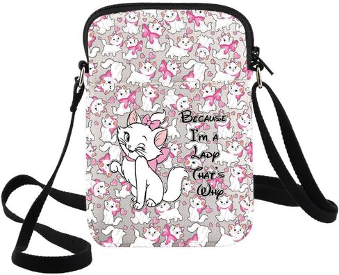 G2TUP Cartoon Cat Crossbody Bag Cats Lover Gifts Because I'm a Lady Shoulder Bag Cartoon Movie Themed Merch in Saudi Arabia