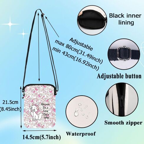 G2TUP Cartoon Cat Crossbody Bag Cats Lover Gifts Because I'm a Lady Shoulder Bag Cartoon Movie Themed Merch in Saudi Arabia