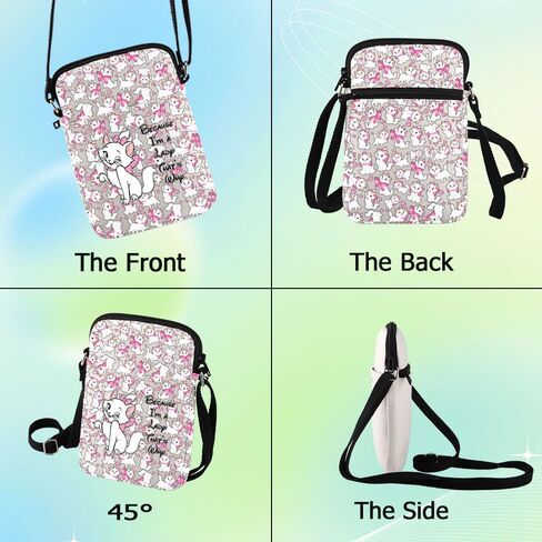 G2TUP Cartoon Cat Crossbody Bag Cats Lover Gifts Because I'm a Lady Shoulder Bag Cartoon Movie Themed Merch in Saudi Arabia