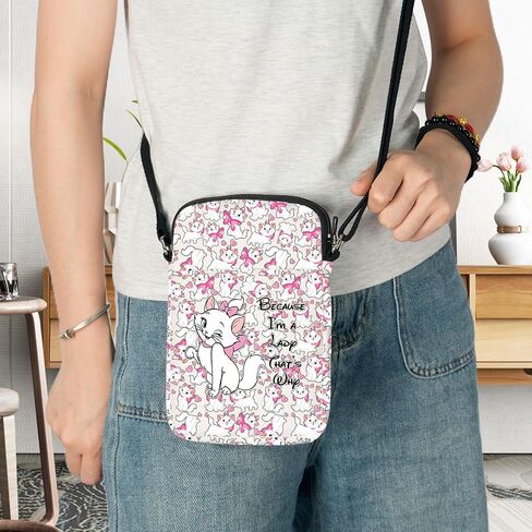 G2TUP Cartoon Cat Crossbody Bag Cats Lover Gifts Because I'm a Lady Shoulder Bag Cartoon Movie Themed Merch in Saudi Arabia