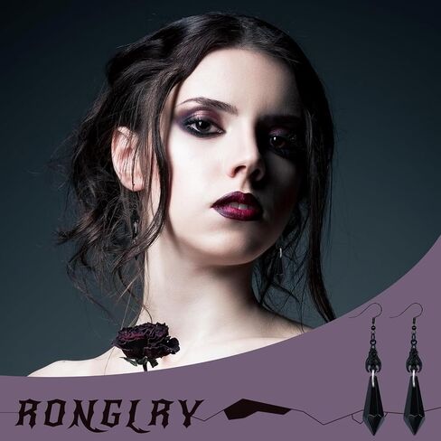 أقراط Ronglry للهالوين للنساء أقراط متدلية على شكل خفاش أقراط قوطية حلق فيكتوري إكسسوارات الهالوين مجوهرات قوطية هدايا للنساء إكسسوارات زي مصاصي الدماء ديكورات قوطية in Kuwait