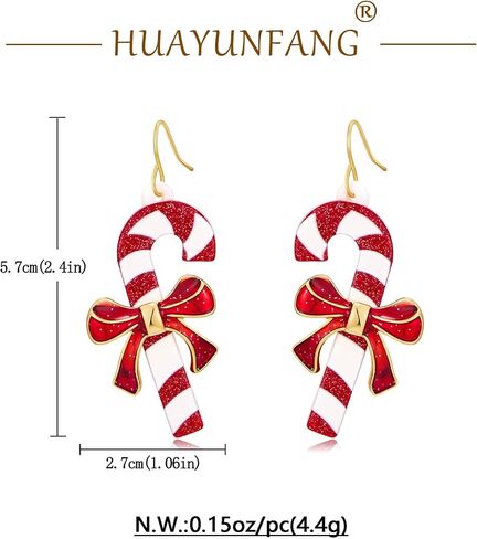 Cute Christmas Earrings for Women Holiday Martini Glass Dangle Earrings Colorful Candy Cane Cheer Earring Xmas Accessory in Kuwait