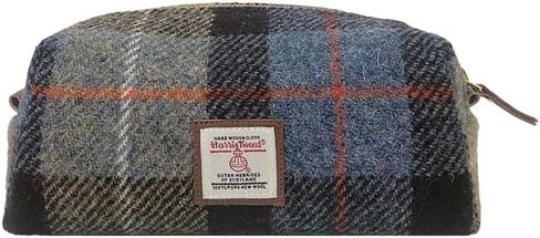 Harris Tweed Wool Cosmetic Bag, Large Capacity Scottish Tartan Handmade Makeup Organizer, Stain-Resistant Travel Toiletry Pouch for Women (Yellow) in Kuwait