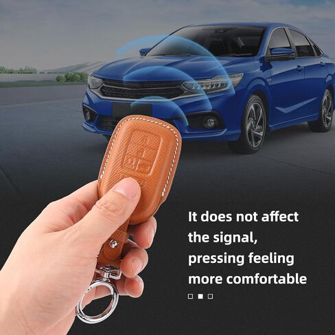 for Honda Leather Key Fob Cover with Keychain Compatible with Honda Civic, Accord, Pilot, CR-V, HRV, CRZ,Fit, Odyssey, Ridgeline, Clarity EX EX-L Smart key (Blue) in Saudi Arabia