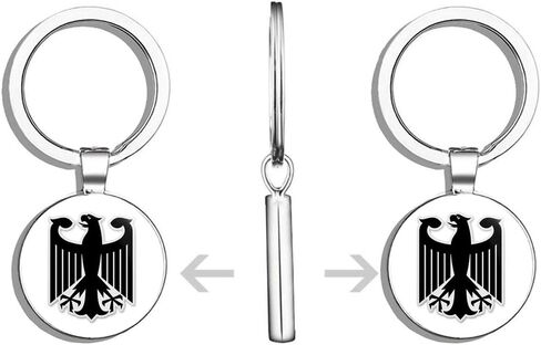 German Eagle Black Metal Round Metal Key Chain Keychain Ring in Saudi Arabia