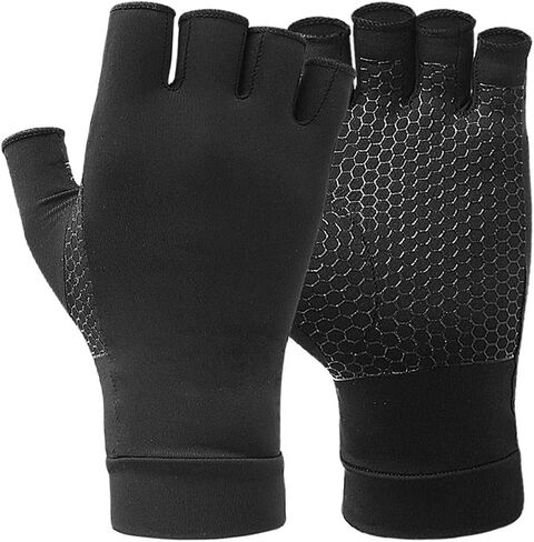 1Pair Black Silicone Gloves, Soft Wrist Protection, Sports Cycling Half Finger Gloves in Saudi Arabia