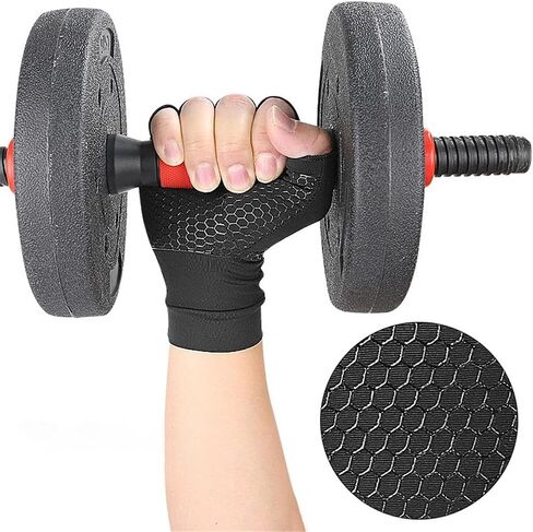 1Pair Black Silicone Gloves, Soft Wrist Protection, Sports Cycling Half Finger Gloves in Saudi Arabia