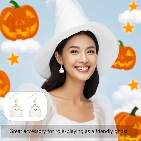 4 أزواج من أقراط الهالوين للنساء، أقراط متدلية على شكل شبكة العنكبوت على شكل يقطين الشيطان شبح العنكبوت، إكسسوارات مجوهرات للعب الأدوار التنكرية in Kuwait