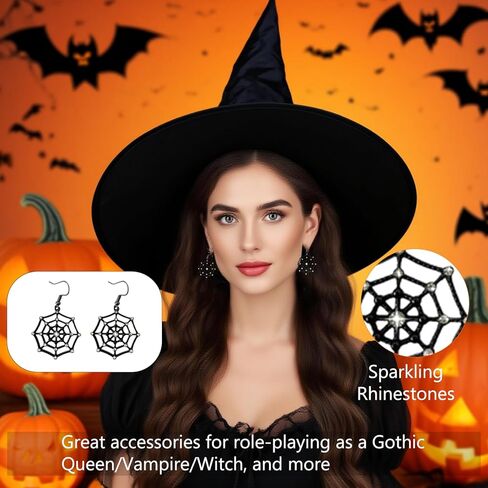 4 أزواج من أقراط الهالوين للنساء، أقراط متدلية على شكل شبكة العنكبوت على شكل يقطين الشيطان شبح العنكبوت، إكسسوارات مجوهرات للعب الأدوار التنكرية in Kuwait