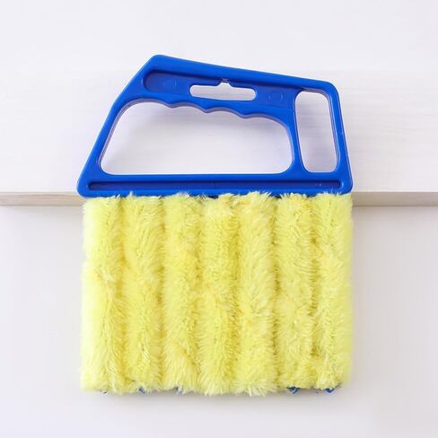 Blinds Cleaner Brush with Handle & Hook - 7-Finger Design for Blinds, Vents, Baseboards, and Dusting - Washable Reusable Cleaning Tool (Blue) in Saudi Arabia