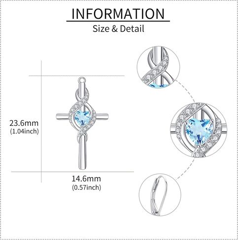 أقراط متقاطعة من ONEFINITY للنساء 925 من الفضة الاسترليني على شكل صليب جوهرة الميلاد أقراط متدلية على شكل صليب إنفينيتي هدايا مجوهرات دينية للنساء in Saudi Arabia