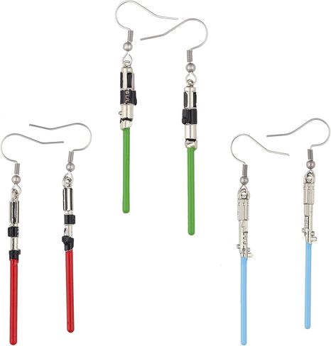 Star Wars Earrings Light Saber Dangle Ear Hook 3-Pair Set in Saudi Arabia