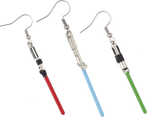 Star Wars Earrings Light Saber Dangle Ear Hook 3-Pair Set in Saudi Arabia