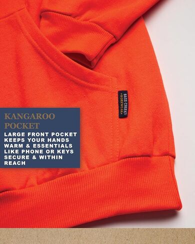 Bass Creek Outfitters Men's High Visibility Warm Sweatshirt - Safety Workwear Pullover Hoodie: Neon Yellow, Orange in Kuwait