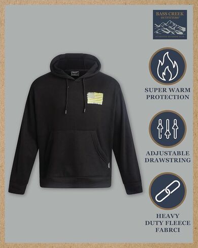 Bass Creek Outfitters Men's High Visibility Warm Sweatshirt - Safety Workwear Pullover Hoodie: Neon Yellow, Orange in Saudi Arabia