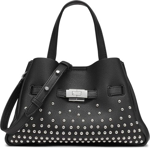 DKNY Small Satchel Bag, Black/Silver in Saudi Arabia