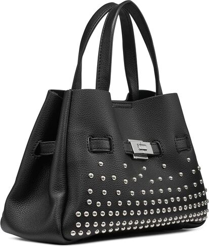 DKNY Small Satchel Bag, Black/Silver in Saudi Arabia