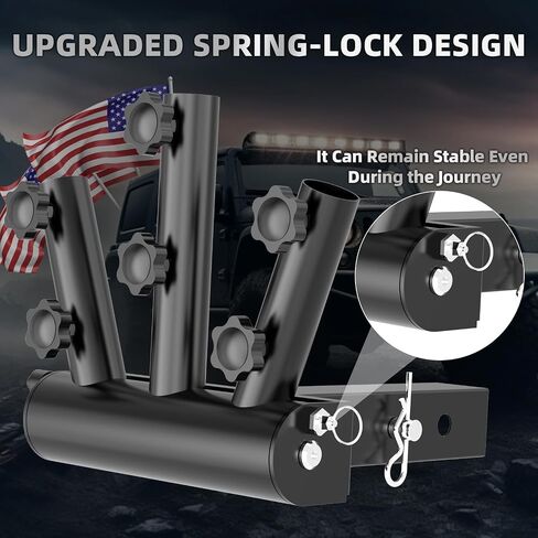 Flag Pole for Truck – 90° Adjustable Hitch Flag Pole Holder, Triple Receiver Hitch Flag Pole Mount Kit, Camper Flag Pole Mount for RV, Trailer, Jeep Flag Holder with Rust-Resistant Metal Design in Saudi Arabia
