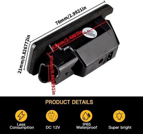 Generic SAARMAT Led License Plate Light Assembly,For Mercedes Ben'z Sprinter(W906) VITO(W639) Viano(W639),Licence Plate Led Light,12V White 18-SMD Bulb Rear Tag Lights,2pcs in Kuwait