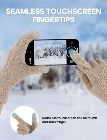 3 Pairs Women's Winter Knit Gloves Touchscreen Cold Weather Gloves Fleece Lined Gloves for Women in Saudi Arabia