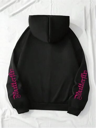 Floerns Women's Plus Size Butterfly Graphic Zip Up Hoodies Long Sleeve Hooded Jackets in Saudi Arabia