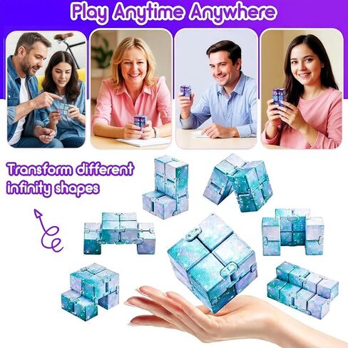 Cube Anxiety Relief Toy Hand Held Magic Sensory Stress Cube Toy for Adults Kids Relieve Stress Christmas Party Favors(Classic Style) in Kuwait