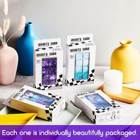 Cube Anxiety Relief Toy Hand Held Magic Sensory Stress Cube Toy for Adults Kids Relieve Stress Christmas Party Favors(Classic Style) in Kuwait