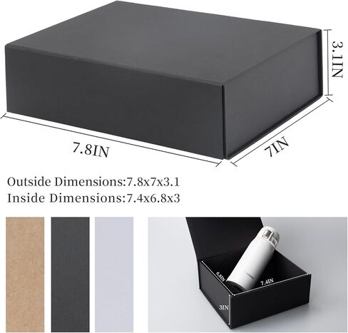 RSGIFT 7.8x7x3.1 بوصة ، صندوق هدايا أبيض مع غطاء ، مربع اقتراح من العريس القابلة للطي مع مغناطيسي ، صناديق هدايا للهدايا ، الزفاف ، عيد الميلاد ، عيد ميلاد in Kuwait
