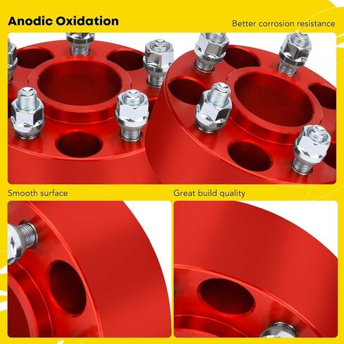 YHTAUTO 5x4.5 Hub Centric Wheel Spacers 2 Inch Compatible with Jeep Grand Cherokee, Wrangler, Cherokee, Liberty 5x114.3mm Tire Spacers w/1/2 Inch-20 Studs 71.5 mm Hub Bore 5 Lug 4PCS Red Wheel Spacers in Saudi Arabia