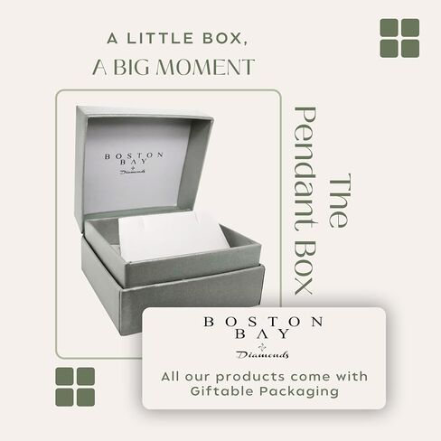 قلادة Boston Bay Diamonds الأولية المصنوعة من الفضة الإسترليني عيار 925، مع سلسلة قابلة للتعديل مقاس 18 بوصة - 20 بوصة (لون G-H، وضوح I2-I3) - اختيار الحرف in Kuwait