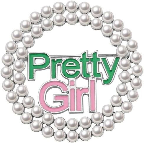 Pretty Girl Brooch Paraphernalia Charm Elegant Dress Accessories Corsage Pearl Beautiful Sister Lapel Pin Theme Party Celebration Pink Green Sorority Jewelry Sisterhood for Women in Saudi Arabia