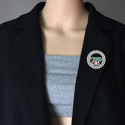 Pretty Girl Brooch Paraphernalia Charm Elegant Dress Accessories Corsage Pearl Beautiful Sister Lapel Pin Theme Party Celebration Pink Green Sorority Jewelry Sisterhood for Women in Saudi Arabia