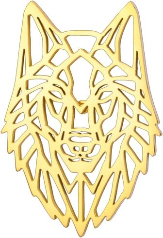 Dreamtimes Stainless Steel Wolf Head Brooch Pin Intricate Cut-Out Gothic Brooch Scarf Dress Lapel Pins for Men & Women Durable Unisex Accessory Unique Gift for Birthdays Holidays in Saudi Arabia