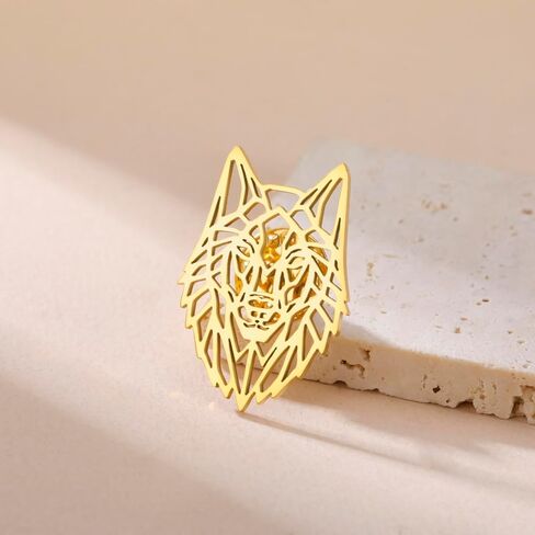 Dreamtimes Stainless Steel Wolf Head Brooch Pin Intricate Cut-Out Gothic Brooch Scarf Dress Lapel Pins for Men & Women Durable Unisex Accessory Unique Gift for Birthdays Holidays in Saudi Arabia