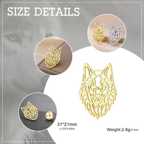 Dreamtimes Stainless Steel Wolf Head Brooch Pin Intricate Cut-Out Gothic Brooch Scarf Dress Lapel Pins for Men & Women Durable Unisex Accessory Unique Gift for Birthdays Holidays in Saudi Arabia