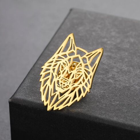 Dreamtimes Stainless Steel Wolf Head Brooch Pin Intricate Cut-Out Gothic Brooch Scarf Dress Lapel Pins for Men & Women Durable Unisex Accessory Unique Gift for Birthdays Holidays in Saudi Arabia