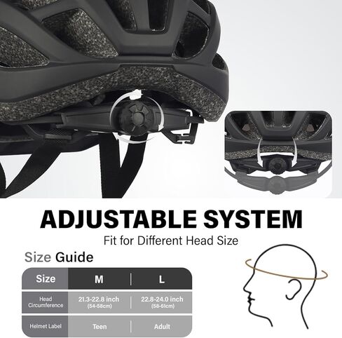 Youth Adult Road Bike Helmet, Men Women Adjustable Mountain Bicycle Helmet with Detachable Visor, 2 Sizes for Age 8-14+ Teen, Kids, Adult in Kuwait