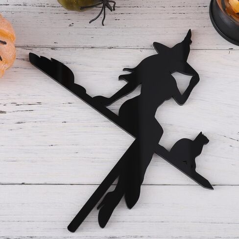 Halloween Door Corner Sign for Living Room Bedroom Office Outdoor Indoor Frame Acrylic Black Cat Witch Riding Broom Holiday Party Home Door Corner Decoration in Saudi Arabia