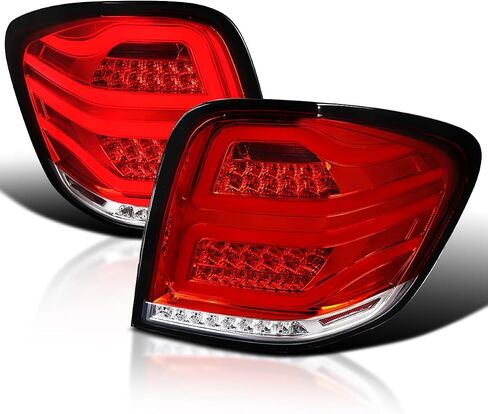SPEC-D TUNING Black LED Bar Tail Lights Compatible with 2006-2011 Mercedes-Benz W164 ML-Class, Left + Right Pair Assembly in Saudi Arabia