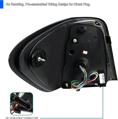 SPEC-D TUNING Black LED Bar Tail Lights Compatible with 2006-2011 Mercedes-Benz W164 ML-Class, Left + Right Pair Assembly in Saudi Arabia