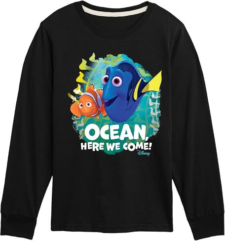 تي شيرت Disney Finding Dory - Ocean Here We Come - تي شيرت برسومات بأكمام طويلة للأطفال والشباب in Saudi Arabia