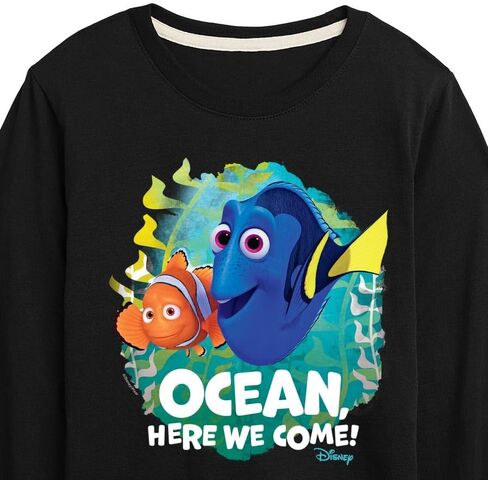 تي شيرت Disney Finding Dory - Ocean Here We Come - تي شيرت برسومات بأكمام طويلة للأطفال والشباب in Saudi Arabia