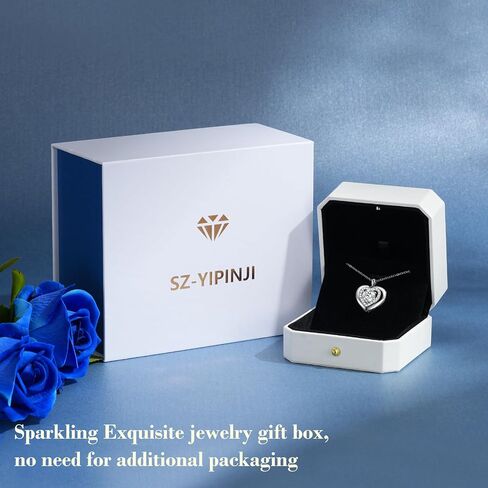 Moissanite necklace for women, 1-3 carat moissanite heart necklace with"I LOVE YOU"S925 sterling silver jewelry necklace,birthday gifts for wife, also a holiday gifts for girlfriend, mother, daughter in Saudi Arabia