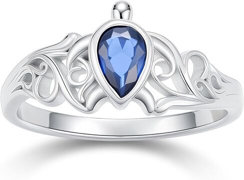 Turtle Ring 925 Sterling Silver Created Blue Sapphire September Birthstone with Turtle Ring for Women Gifts in Kuwait